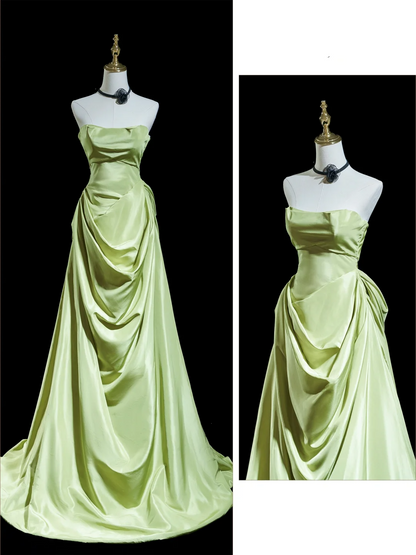 Elegant Mermaid Sweetheart Mint Green Satin Long Prom Dresses Impress 18th Birthday Outfits Prom Gown RB1847