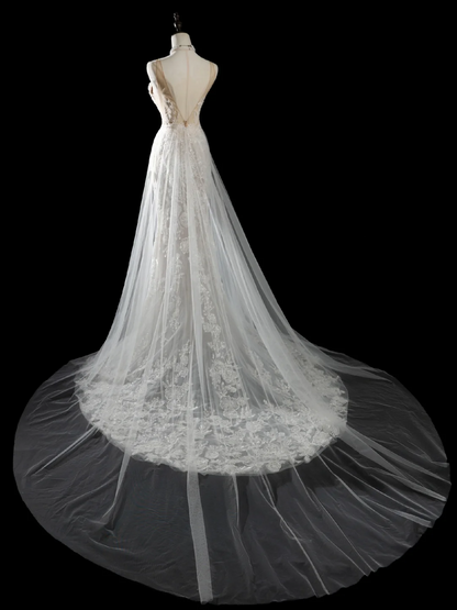 Robe de mariée sirène vintage à bretelles spaghetti, sans manches, en dentelle à paillettes, ajustée et perlée, longue, RB1879