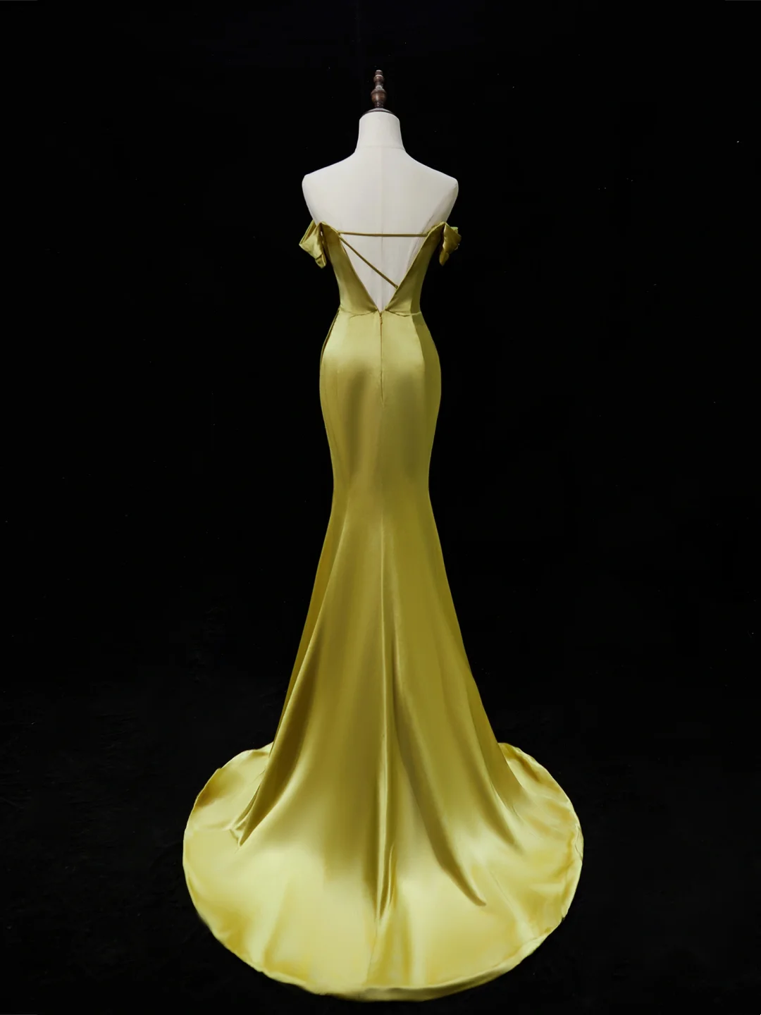 Robe de bal élégante sirène à épaules dénudées en satin vert, longue, tenue de bal impressionnante pour un 18e anniversaire, RB1880