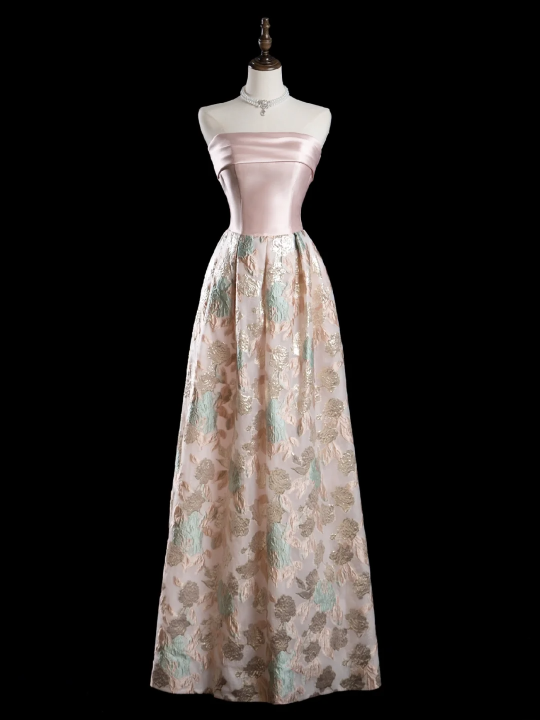 Retro A Line Strapless Pink Satin Prom Dresses Impress 18th Birthday Outfits Prom Gown RB1884