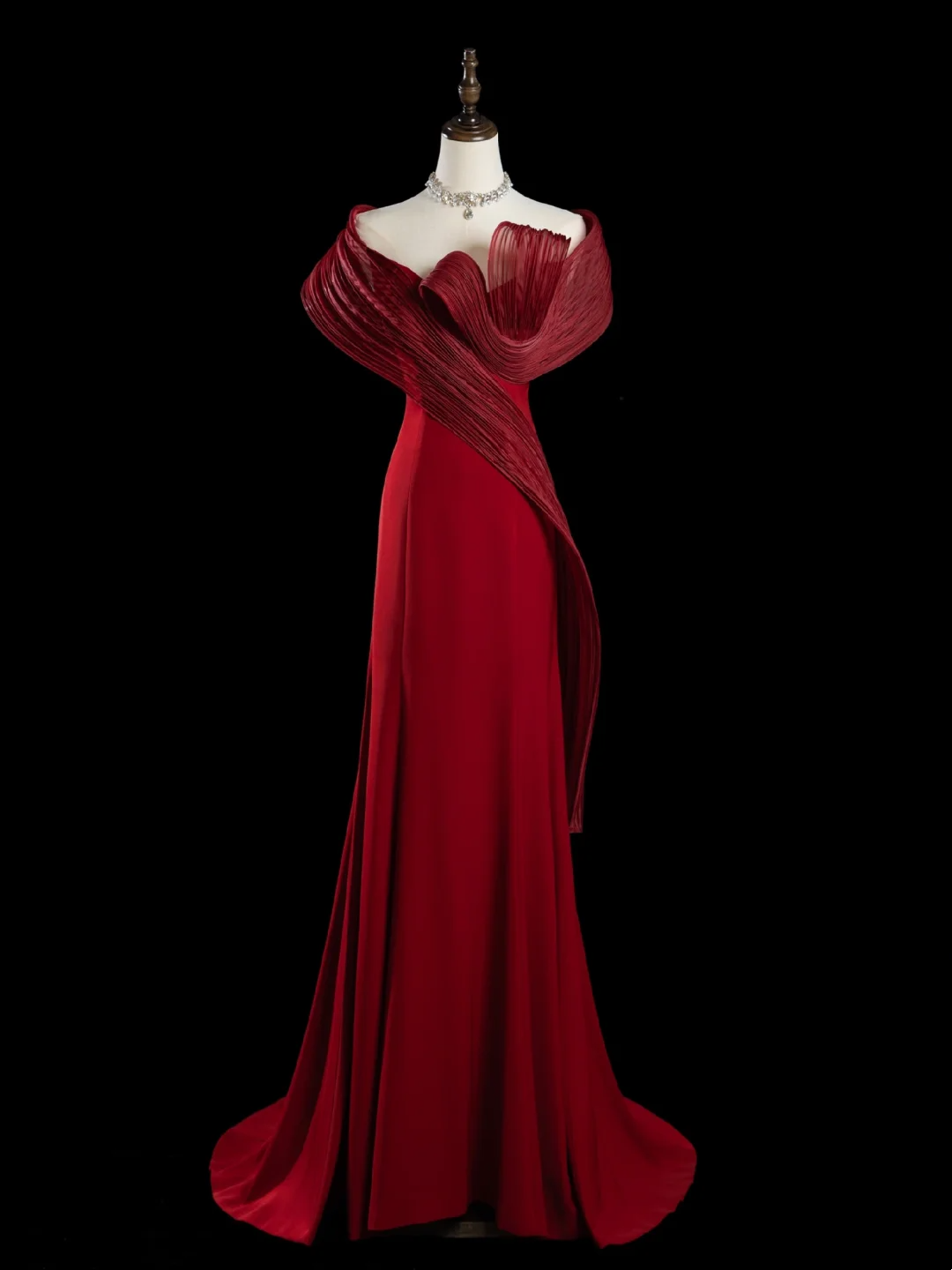 Retro Mermaid Off The Shoulder Burgundy Satin Long Prom Dresses Impress 18th Birthday Outfits Prom Gown RB1868