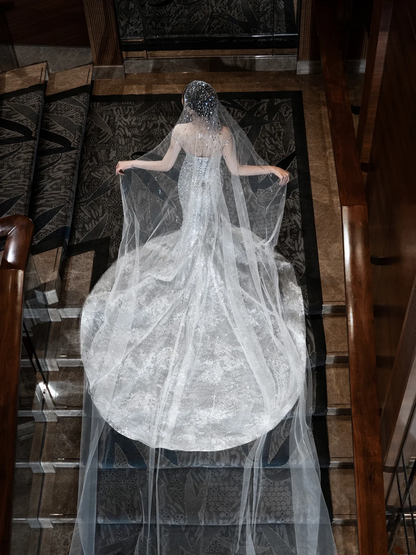 Princess Mermaid Off The Shoulder Short Sleeves Silver Sequin Fitted Long Wedding Dress Bridal Gown Wedding Dresses RB1908
