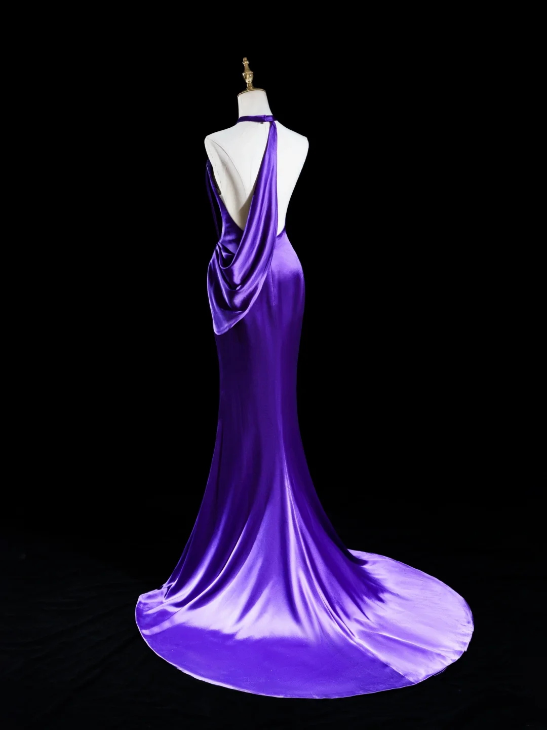 Modest Mermaid Scoop Neck Grape Silk Satin Long Prom Dresses Impress 19th Birthday Outfits Prom Gown RB1920