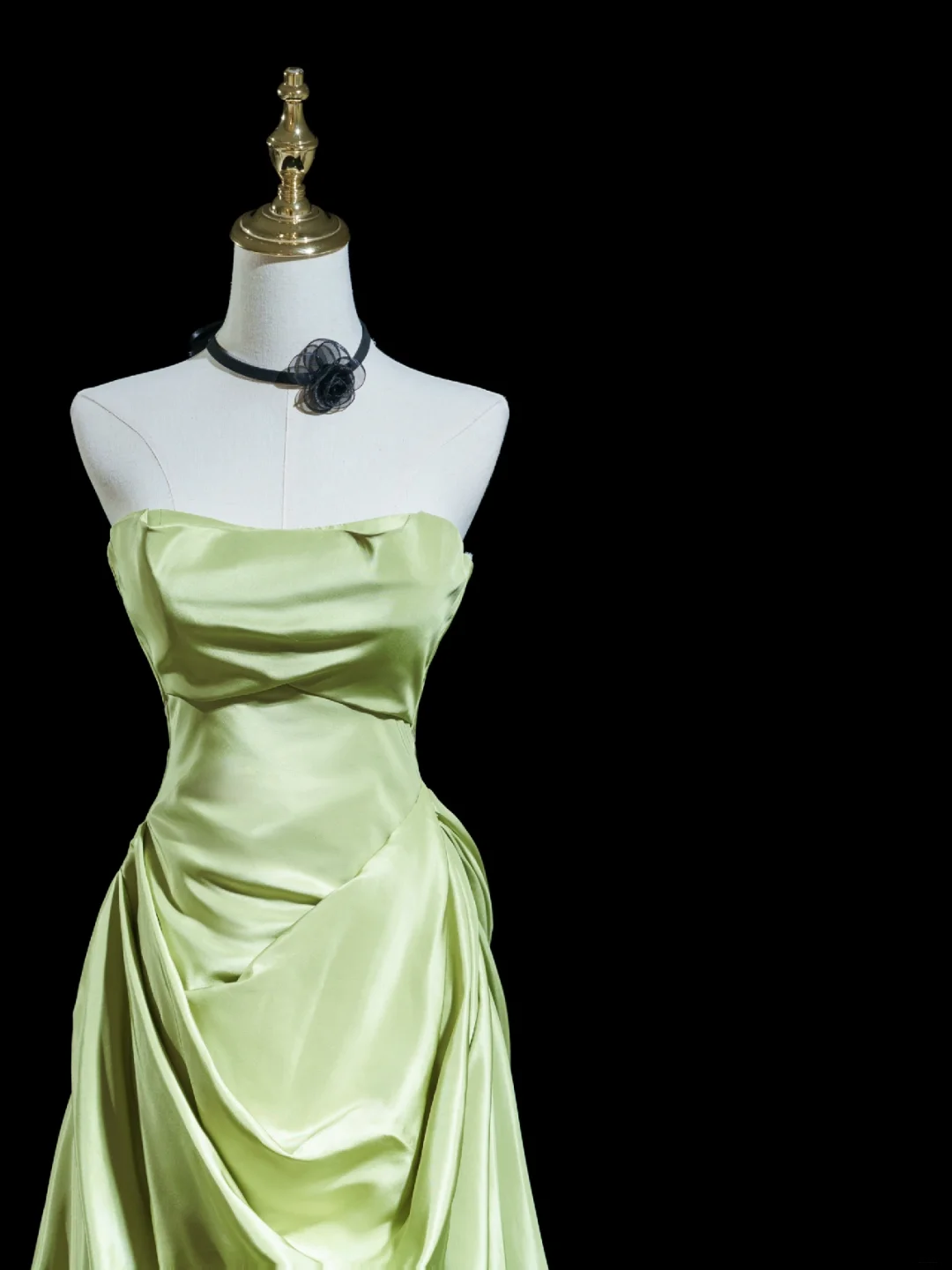 Simple Sheath Strapless Mint Green Satin Pleated Long Prom Dresses Formal Dress 18th Birthday Outfits Prom Gown RB1925