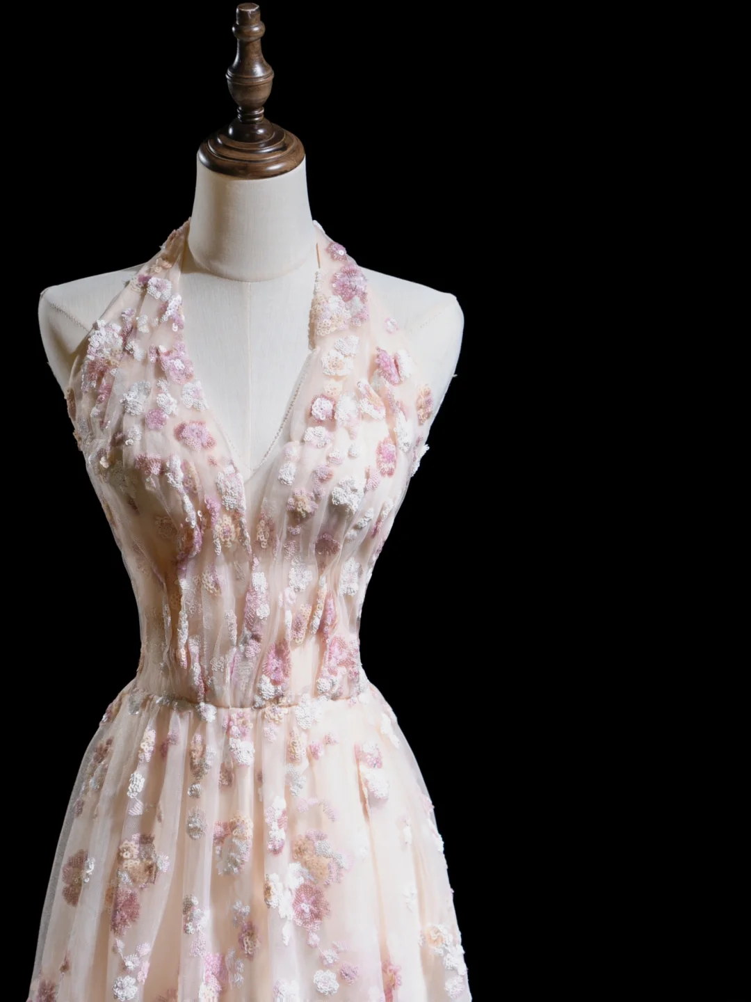 Pretty A line Halter Blush Pink Lace Prom Dresses Formal Dress 18th Birthday Outfits Prom Gown RB1931