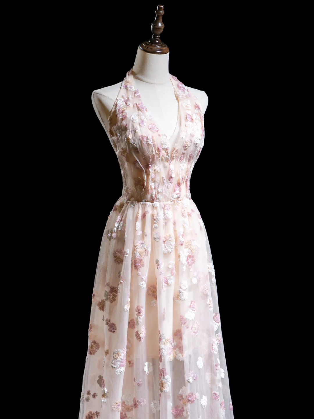 Pretty A line Halter Blush Pink Lace Prom Dresses Formal Dress 18th Birthday Outfits Prom Gown RB1931