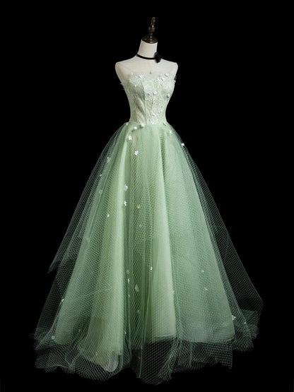 Robe de bal chic bustier en tulle vert menthe, tenue de soirée élégante et esthétique, robe de remise de diplôme RB1936