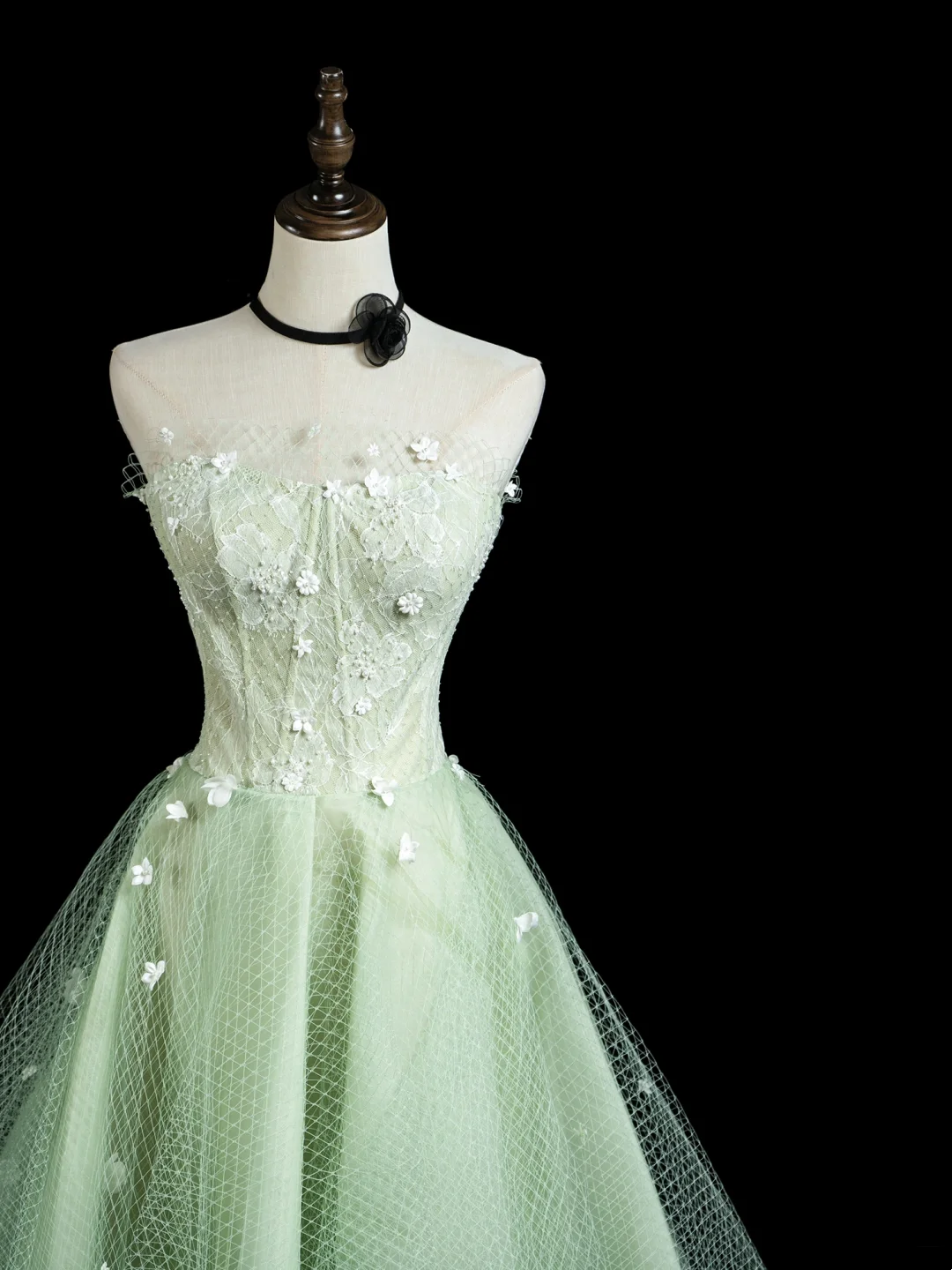 Robe de bal chic bustier en tulle vert menthe, tenue de soirée élégante et esthétique, robe de remise de diplôme RB1936