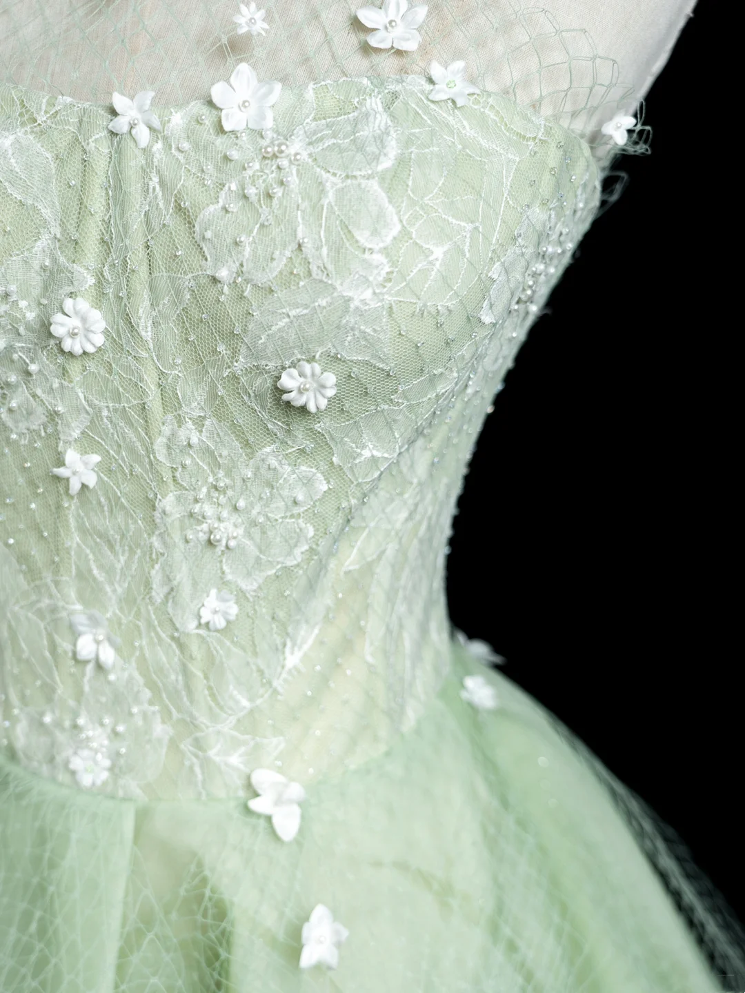 Robe de bal chic bustier en tulle vert menthe, tenue de soirée élégante et esthétique, robe de remise de diplôme RB1936