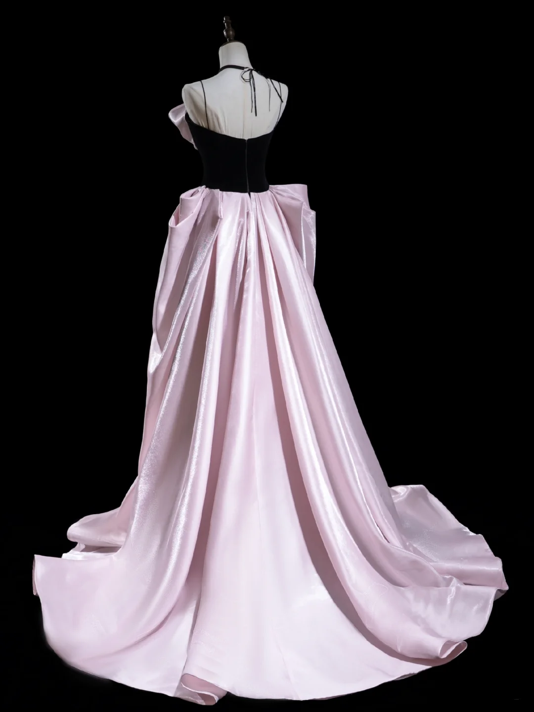 Classy Ball Gown Spaghetti Strap Pink Satin Prom Dresses Formal Dress 20th Birthday Outfits Prom Gown RB1947