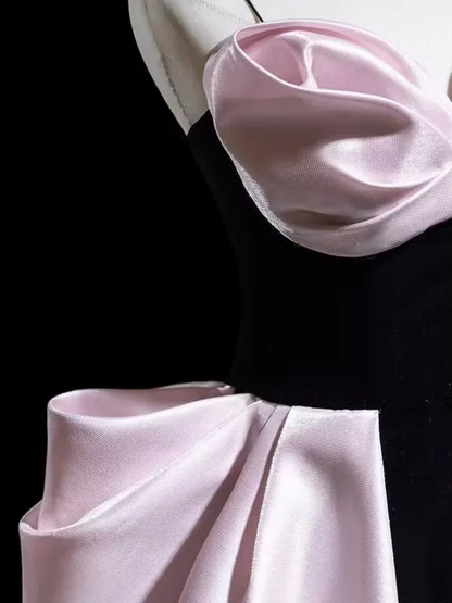 Classy Ball Gown Spaghetti Strap Pink Satin Prom Dresses Formal Dress 20th Birthday Outfits Prom Gown RB1947