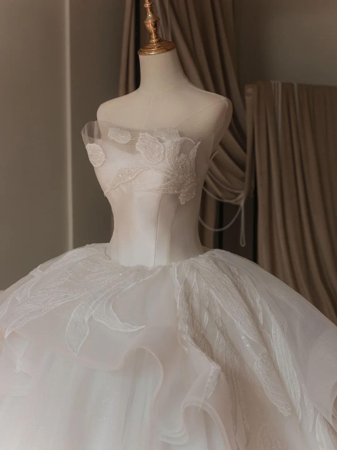 Robe de bal éthérée, bustier, sans manches, en tulle, corset ajusté, longue robe de mariée, robes de mariée en dentelle, RB2041