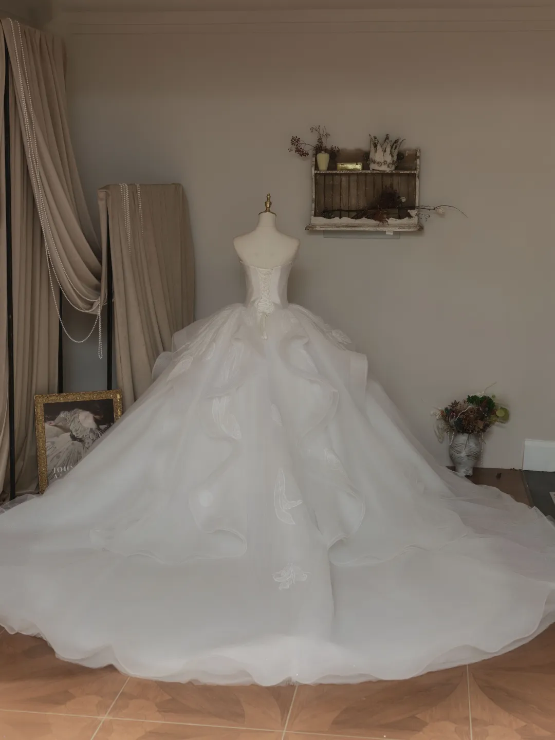 Robe de bal éthérée, bustier, sans manches, en tulle, corset ajusté, longue robe de mariée, robes de mariée en dentelle, RB2041