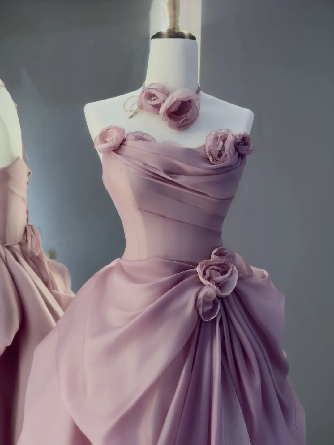 Charmante robe de bal bustier rose, inspiration pour les adolescentes, tenues de soirée formelles, idées de robes de bal RB2048
