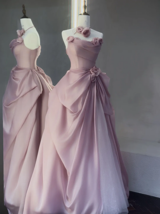 Charming Ball Gown Strapless Pink Prom Dresses Inspiration For Teens Formal Dress Party Outfits Prom Gown Ideas RB2048