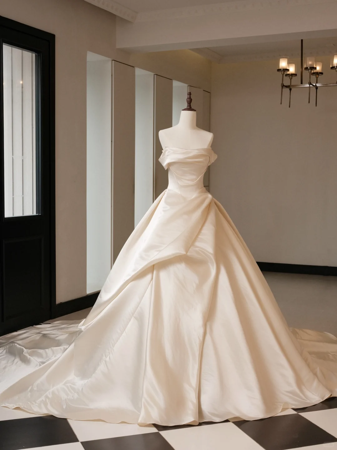 Robe de mariée en satin, robe de bal, bustier, corset ajusté, volants, RB2061