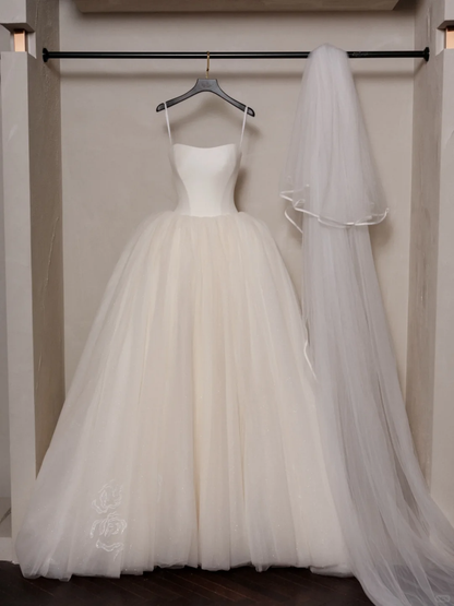 Modest Ball Gown Strapless Sleeveless White Fitted Corset Long Wedding Dress Bride Gowns Wedding Dresses RB2068
