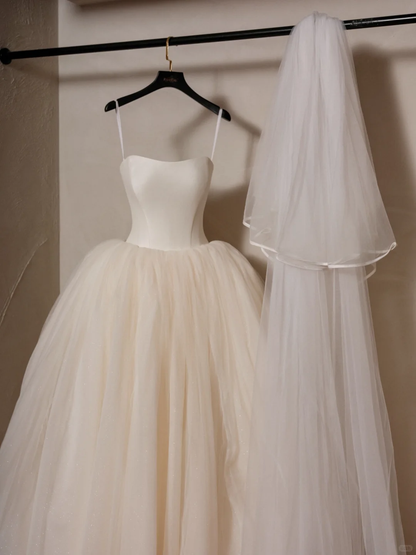 Modest Ball Gown Strapless Sleeveless White Fitted Corset Long Wedding Dress Bride Gowns Wedding Dresses RB2068
