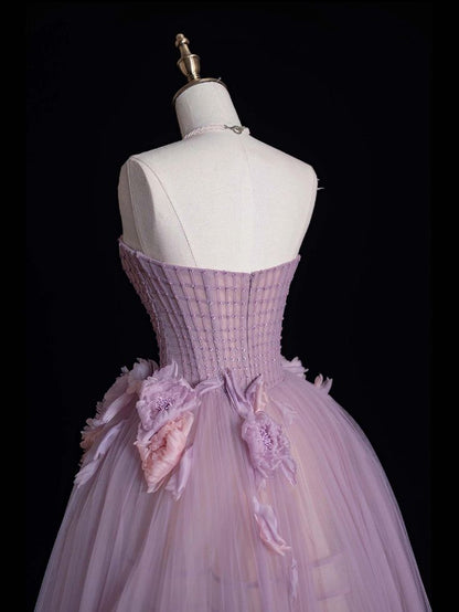 Beautiful Ball Gown Strapless Lilac Tulle Prom Dresses For Teens Formal Dress Party Outfits Prom Gown RB2080