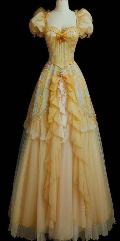 Schickes A-Linien-Trägerkleid mit Puffärmeln, gelb, lang, Ballkleid, Inspiration, formelles Kleid RB2081