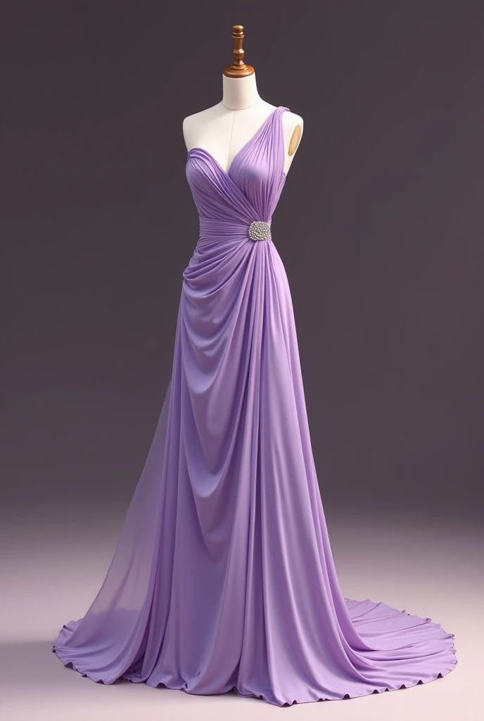 Robe de bal fourreau modeste asymétrique en mousseline de soie lilas pour adolescentes, tenue de soirée formelle, RB2132