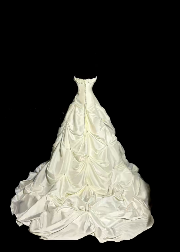 Robes de mariée uniques, robe de bal, bustier, ivoire avec volants, perles, longue robe de mariée N3426
