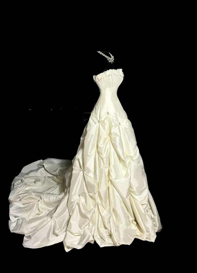 Robes de mariée uniques, robe de bal, bustier, ivoire avec volants, perles, longue robe de mariée N3426
