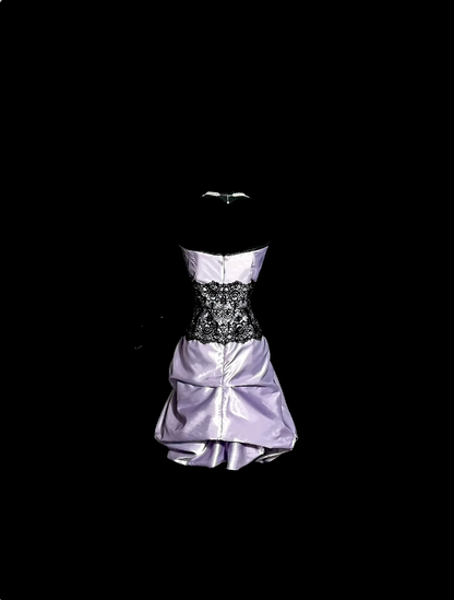 Sexy Etuikleid Trägerlos Lila Satin Ideen Für Frauen Kurze Länge Geburtstags-Cocktailkleider Heimkehr-Outfits N3427