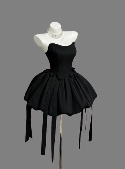Hübsches Ballkleid Trägerloses kleines Schwarzes für Frauen Mädchen Teenager Abschlussfeier Senior Inspo Kurze Outfits zum 16. Geburtstag Homecoming Kleider RB3087