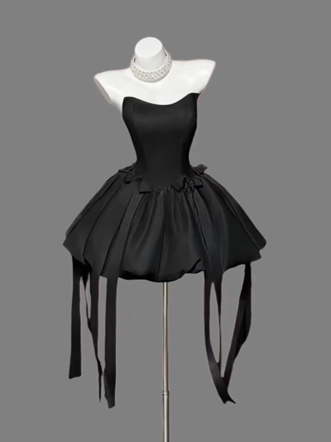 Hübsches Ballkleid Trägerloses kleines Schwarzes für Frauen Mädchen Teenager Abschlussfeier Senior Inspo Kurze Outfits zum 16. Geburtstag Homecoming Kleider RB3087