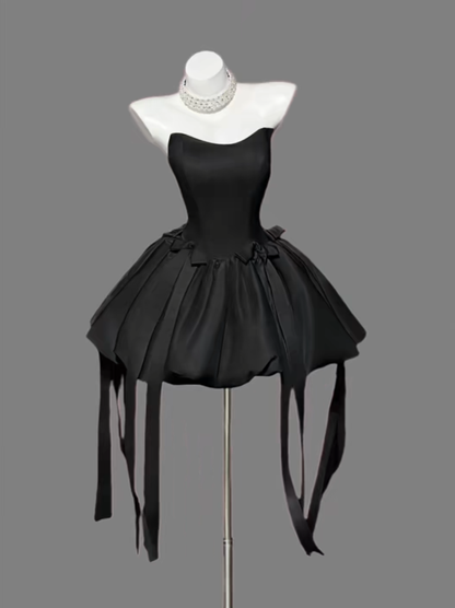Hübsches Ballkleid Trägerloses kleines Schwarzes für Frauen Mädchen Teenager Abschlussfeier Senior Inspo Kurze Outfits zum 16. Geburtstag Homecoming Kleider RB3087