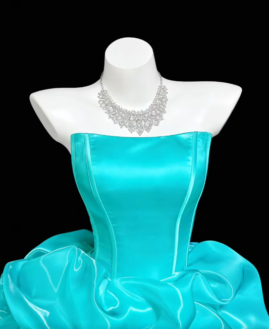 Ästhetisches Ballkleid Trägerlos Blau 16. Geburtstag Outfit-Ideen Für Teenager Inspo Kurzes Hoco Kleid Homecoming Kleider RB3091