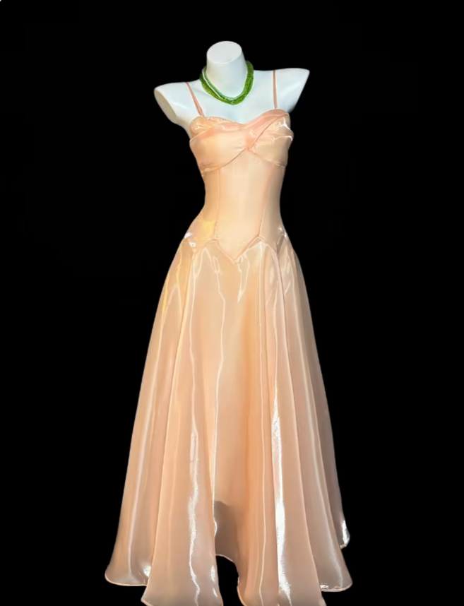 Bescheidenes A-Linien-Spaghettiträger-Kleid in Orange zum 16. Geburtstag, ärmellos, Abendkleid, Ballkleid, formelle Kleider RB3095