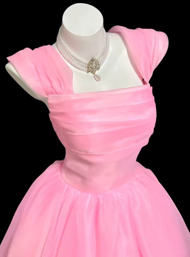 Bescheidenes Ballkleid, eckiger Ausschnitt, Süße 15 16, rosa Geburtstagskleid, ärmellose Abend-, Abschlussball- und formelle Kleider RB3114
