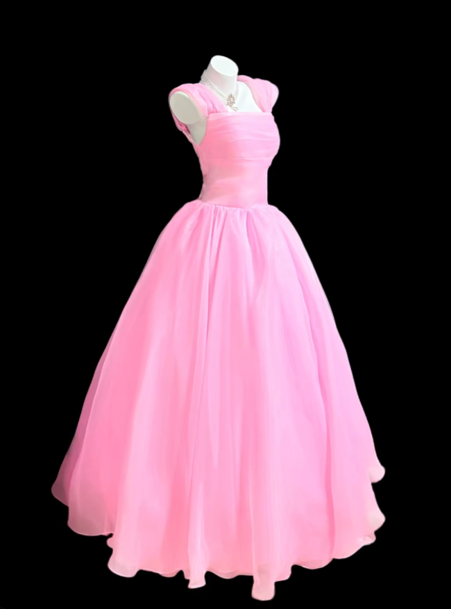 Bescheidenes Ballkleid, eckiger Ausschnitt, Süße 15 16, rosa Geburtstagskleid, ärmellose Abend-, Abschlussball- und formelle Kleider RB3114