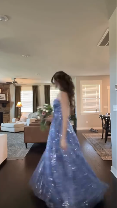 Robe de bal de fin d'année à paillettes lavande, coupe trapèze, dos nu, tenue de soirée, d'anniversaire, de remise de diplôme, RB754