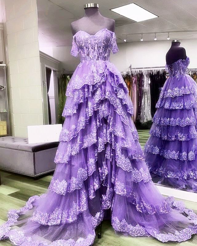 Robe de bal élégante en tulle et dentelle, décolleté en cœur, couleur raisin clair, tenue de soirée pour 20e anniversaire, robe de remise de diplôme, RB877