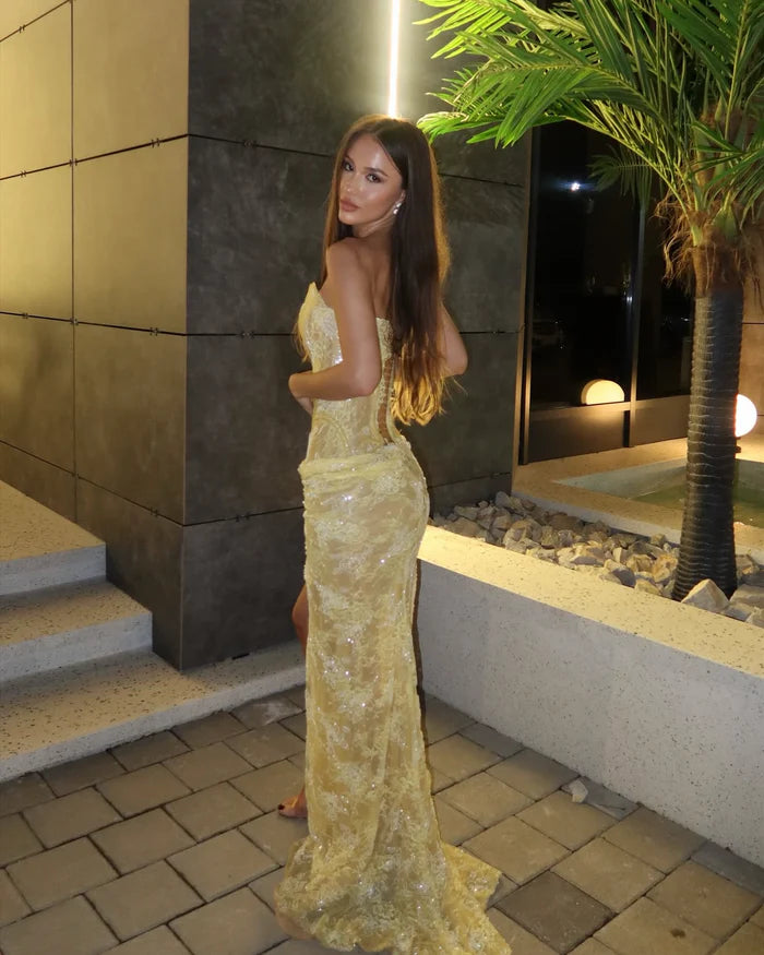 Dreamy Sweetheart Sleeveless Grape Lace Prom Dresses Mermaid Sheath With Slit For Women N4058