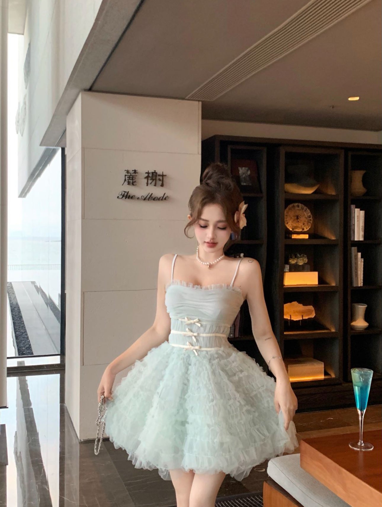 Lovely Light Green Spaghetti Strap A-Line Tulle Short Fashion Dress RF01001