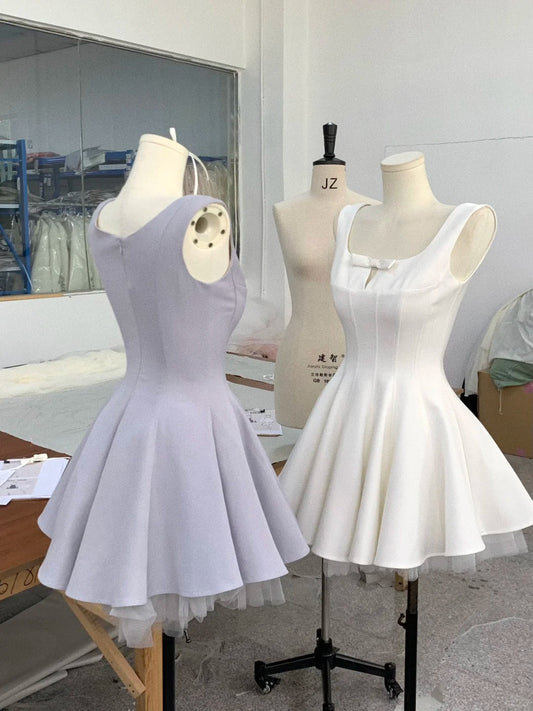 Robe de soirée trapèze élégante à col carré, tenue pour 16e anniversaire RF01020
