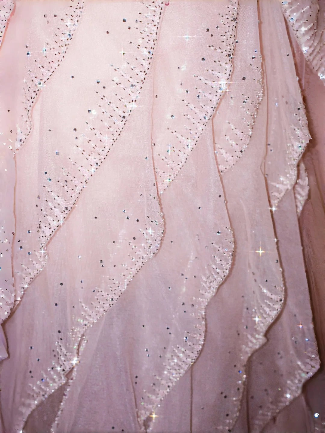 Pink Gorgeous Strapless Tulle Sequined A-Line Prom Dresses Sweet Evening Dress- RF0457