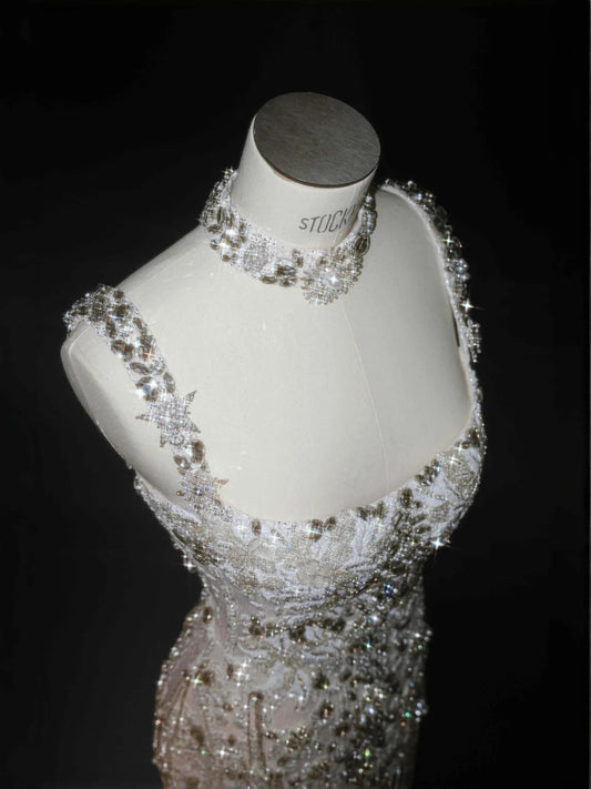 Unique Gold Square Neck Diamond Beaded Bodycon Short Prom Dresses Gorgeous Homecoming Dress RF0496