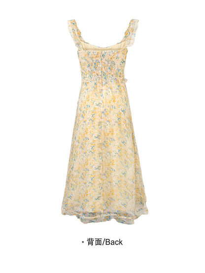 Summer Spaghetti Strap Printed A-Line Dress RF0548