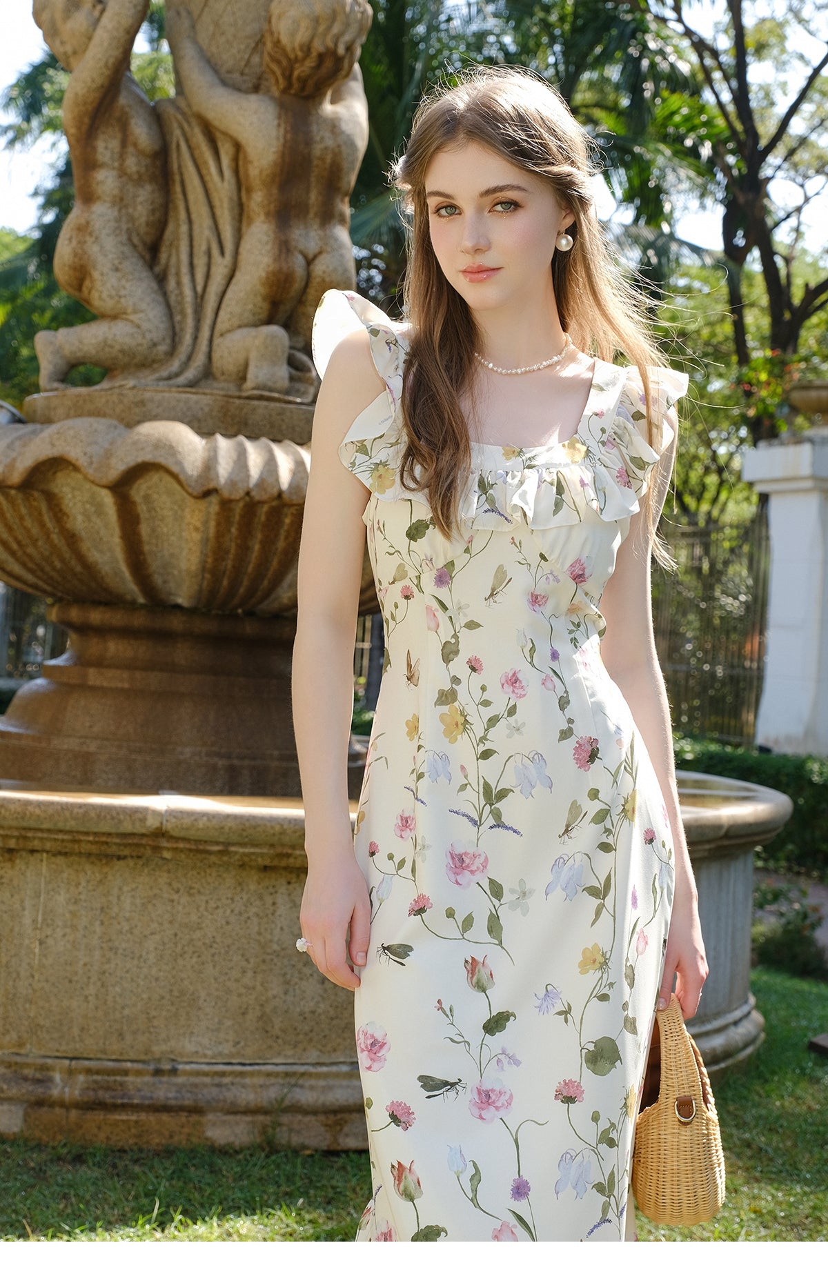 Fashion Floral Chiffon Sleeveless Summer Dress RF0549