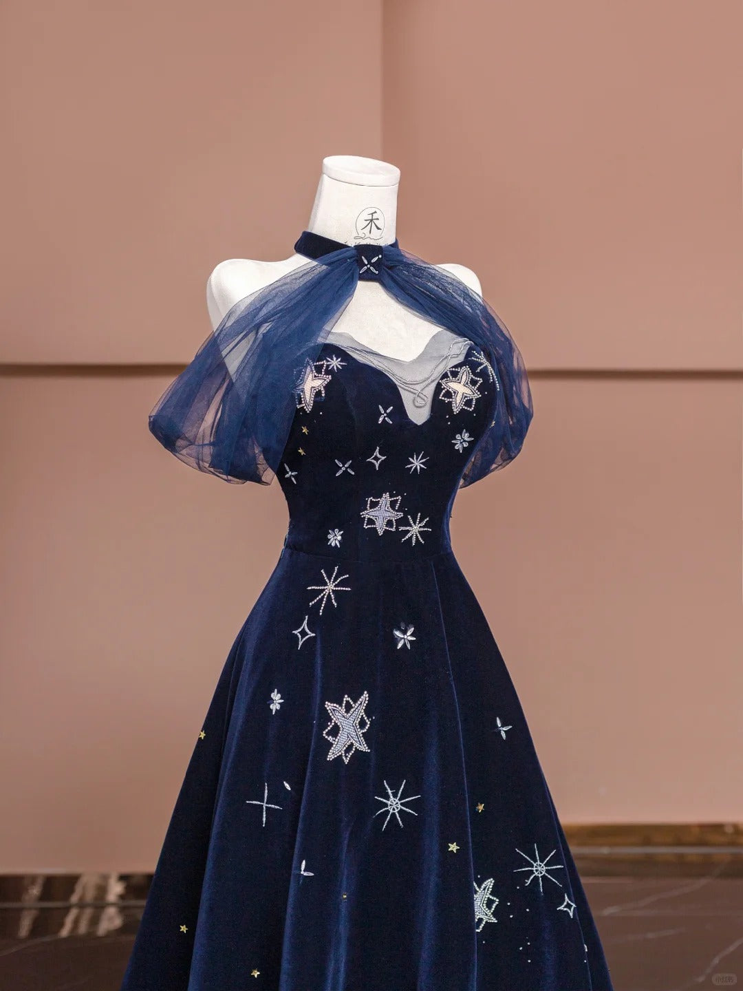 Elegant Navy Blue Sweetheart A-Line Velvet Long Prom Dresses Formal Evening Dresses RF0581
