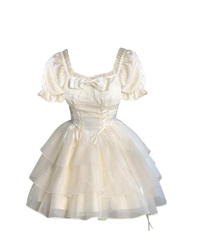 Sweet bow organza A-Line Summer Short Ballgowns RF0602