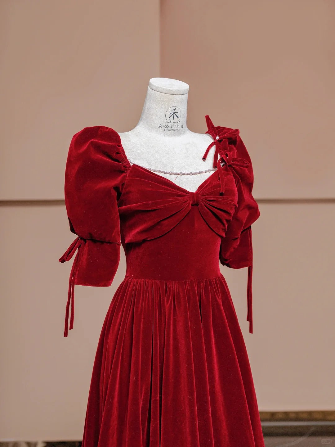 Elegant Burgundy V-neck A-Line Velvet Long Prom Dresses Formal Evening Gowns RF0621