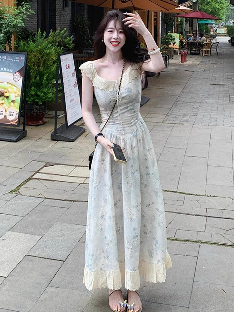 Elegant Floral Chiffon Coffee Break Summer New style Dress for Women RF0643