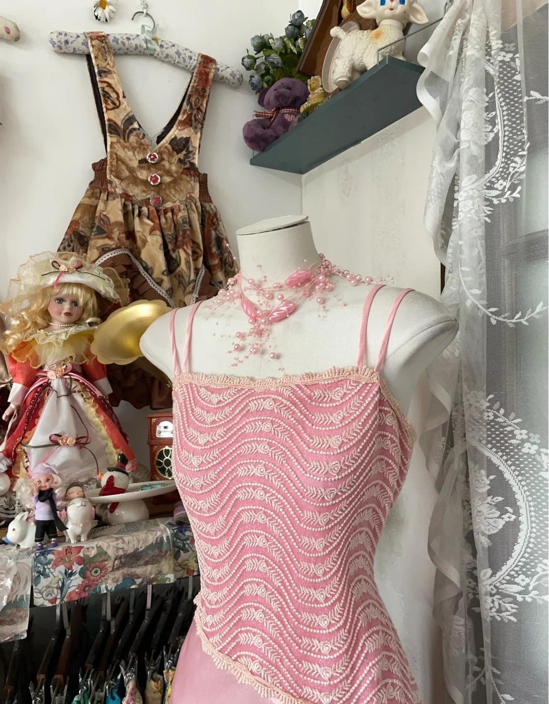 Robe sirène longue en satin rose à bretelles, tenue de soirée d'anniversaire, RF0677