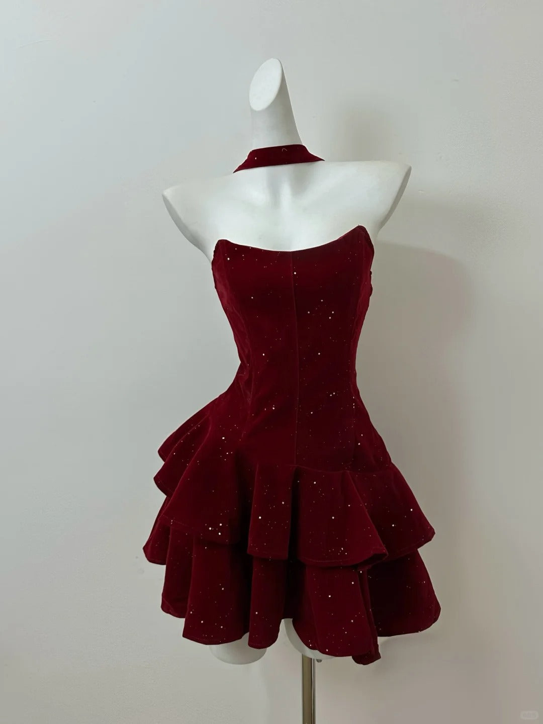 Elegant Burgundy Strapless A-Line Velvet Short Porm Dresses Homecoming Dresses RF0685
